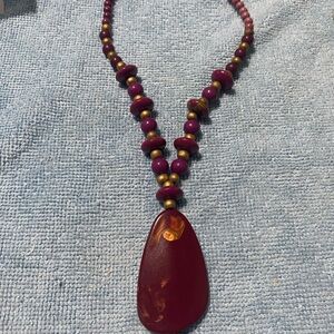 Elegant Purple and Gold Beaded Necklace
